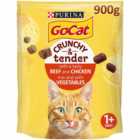 Go-Cat Crunchy and Tender Beef Chicken and Veg Dry Cat Food 900g