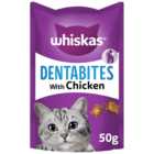Whiskas Dentabites with Chicken Adult Cat Dental Treat Biscuits 50g