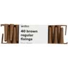Wilko 6mm Brown Regular Fixing 40 Pack