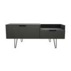 Ready Assembled Hirato TV Unit Graphite With Black Metal Hairpin Legs