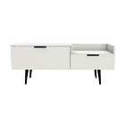 Ready Assembled Hirato TV Unit White With Black Wood Legs