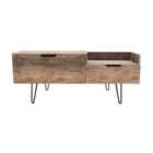 Ready Assembled Hirato TV Unit Vintage Oak With Black Metal Hairpin Legs