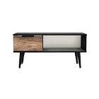 Ready Assembled Hirato 1 Drawer Coffee Table Oak Effect And Black Wood Legs