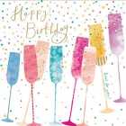 Rainbow Champagne Birthday Card