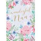 Wonderful Nan Floral Birthday Card