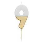 Number 9 Gold Candle 9th Birthday