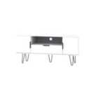 Ready Assembled Hirato Wide TV Unit White With Black Metal Hairpin Legs