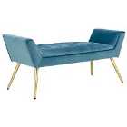Turin Upholstered Window Seat Teal