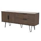 Hirato Ready Assembled Wide Sideboard Carini Walnut With Black Metal Hairpin Legs