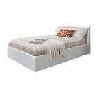 End Lift King Ottoman Bed White Faux Leather
