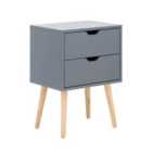 Nyborg Pair Of Two Drawer Bedside Tables Dark Grey