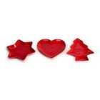 3 Piece Christmas Red Serving Dishes - Red