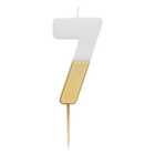 Number 7 Gold Candle 7th Birthday
