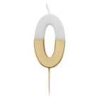 Number 0 Gold Candle 10th Birthday