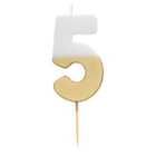 Number 5 Gold Candle 5th Birthday