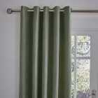 Wynter Olive Thermal Eyelet Curtains