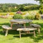 Zest Wooden Rose 8-Seater Round Picnic Table