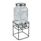 Dunelm 3.3L Glass Drinks Dispenser with Infuser and Stand