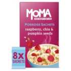 MOMA Raspberry, Chia & Pumpkin Seed Jumbo Oat Porridge Sachets Vegan 8 per pack