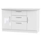 Ready Assembled Fourisse 2 Door 3 Drawer Sideboard White Gloss