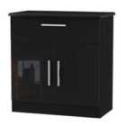 Ready Assembled Tedesca 1 Drawer Sideboard Black Gloss