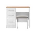 Ready Assembled Trent Vanity And Stool White Ash