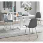 Furniture Box Imperia 4 Seat Dining Table 4x Silver Chairs