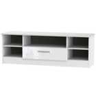 Ready Assembled Fourisse Wide TV Unit White Gloss