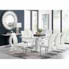 Furniture Box Arezzo Large Extending Dining Table and 8 x White Lorenzo Chairs