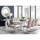 Furniture Box Arezzo Large Extending Dining Table and 8 x Cappuccino Lorenzo Chairs
