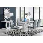 Furniture Box Arezzo Large Extending Dining Table and 6 x Grey Lorenzo Chairs