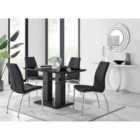 Furniture Box Imperia 4 Seater Black Dining Table and 4 x Black Isco Chairs
