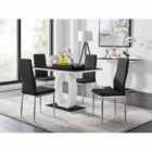 Furniture Box Giovani Glass Dining Table and 4 Chairs
