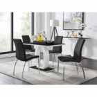 Furniture Box Giovani 4 Seater Black Dining Table and 4 x Black Isco Chairs