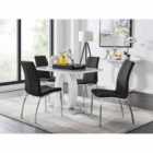 Furniture Box Giovani 4 Seater Grey Dining Table and 4 x Black Isco Chairs