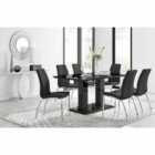 Furniture Box Imperia 6 Seater Black Dining Table and 6 x Black Isco Chairs