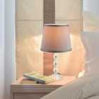 HOMCOM Crystal Table Lamp With Fabric Lampshade
