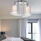HOMCOM Flush Mount Ceiling Light with Metal Base for Living Room Dining Room