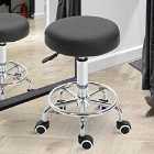 Vinsetto Round Faux leather Salon Beautician Stool Adjustable Height With Footrest