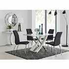 Furniture Box Mayfair 4 Seater Dining Table and 4 x Black Isco Chairs