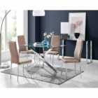Furniture Box Leonardo Dining Table, 4 x Grey Chair Set