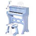 Jouet Kids 37 Key Keyboard Piano with Microphone & Stool - Blue