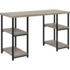 Dorel Elmwood Double Pedestal Desk - Grey Oak