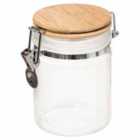5Five Modern 750Ml White Glass Clip Jar With Bamboo Lid