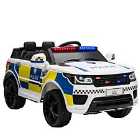 Reiten Kids 12V Electric Ride On Police Car with Remote, Siren & Bluetooth
