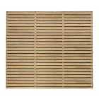 Forest Garden 4'11'' x 5'11'' (150 x 180cm) Pressure Treated Double Slatted Fence Panel