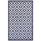 Green Decore 90 x 150cm Reversible Outdoor Rug - Navy Blue/white