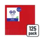 Red Compostable 2 Ply Paper Napkins 125 per pack