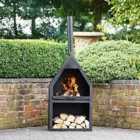 Ivyline 171cm Outdoor Henley Fireplace with Grill - Black