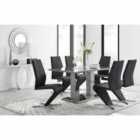 Furniture Box Imperia 6 Seater Grey Dining Table and 6 x Black Willow Chairs